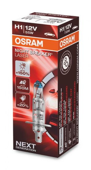 Osram Night Breaker laser H1 Folding Box +150%