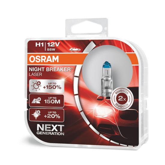 Osram Night Breaker laser H1 Duo Box +150%