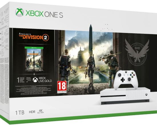 Microsoft igralna konzola Xbox One S 1 TB + igra Tom Clancy’s The Division 2 - Odprta embalža