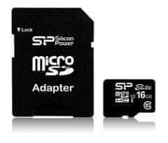 Silicon Power Elite Micro SDHC spominska kartica, 16 GB, Class 10, UHS-1 + Adapter