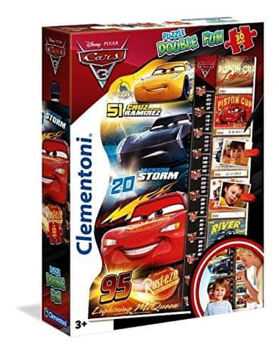 Clementoni sestavljanka Double Fun Cars 3