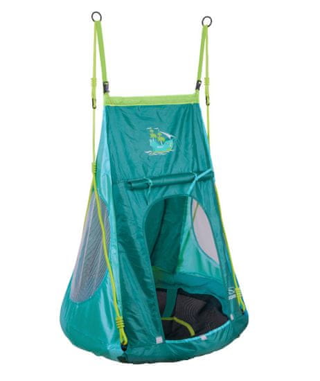 Hudora viseča gugalnica s šotorom pirat, 90 cm, zelena