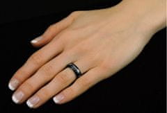 Silvego Črni jekleni obroč moči z Gospodarja prstanov in Hobita RRC5623 (Obseg 55 mm)