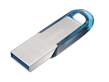 SanDisk USB ključ Ultra Flair, 64 GB, USB 3.0., moder