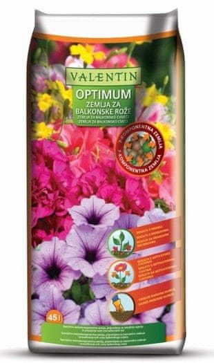 Valentin Optimum zemlja za balkonske rože 45L - Odprta embalaža1