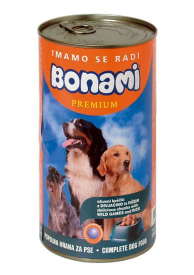 Bonami mokra hrana za pse, divjačina in riž, 1230 g