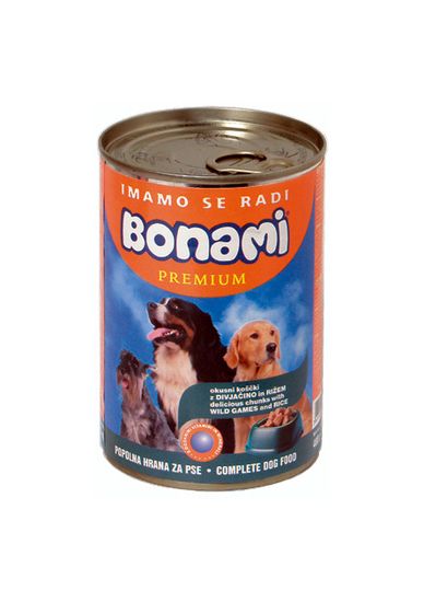 Bonami mokra hrana za pse, divjačina in riž, 400 g