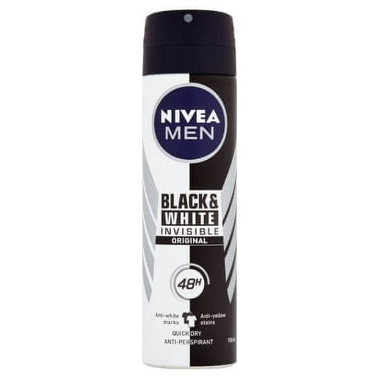 Nivea antiperspirant v razpršilu Invisible for Black & White Power, za moške, 150 ml