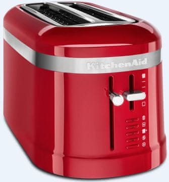 KitchenAid 5KMT5115EER Design opekač kruha za 4 rezine, rdeč