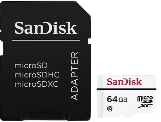 SanDisk Micro SDXC High Endurance spominska kartica, 64 GB + adapter