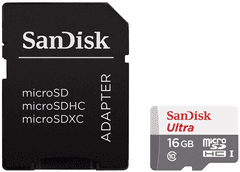 SanDisk spominska kartica Ultra MicroSDHC 16GB, 48MB/s UHS-I + SD adapter