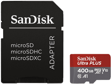 SanDisk pomnilniška kartica Micro SDXC z adapterjem ULTRA MOBILE, 400 GB, UHS-I, A1 (SDSQUAR-400G-GN6MA)