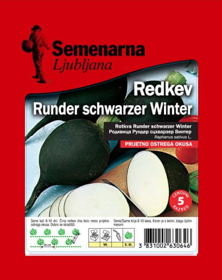 Semenarna Ljubljana redkev Runder Schwarzer Winter, 50 g