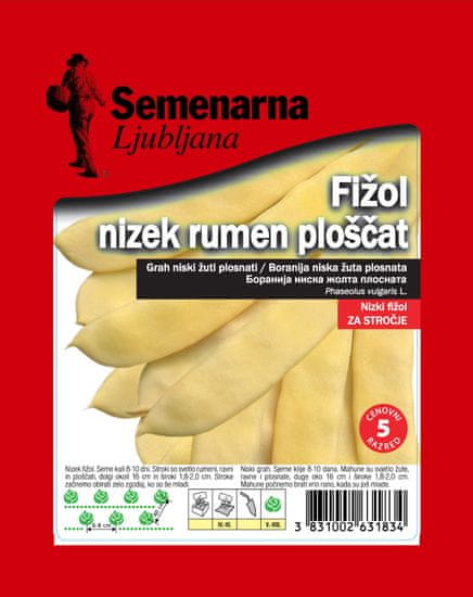 Semenarna Ljubljana fižol, rumen, ploščat, nizek, 100 g