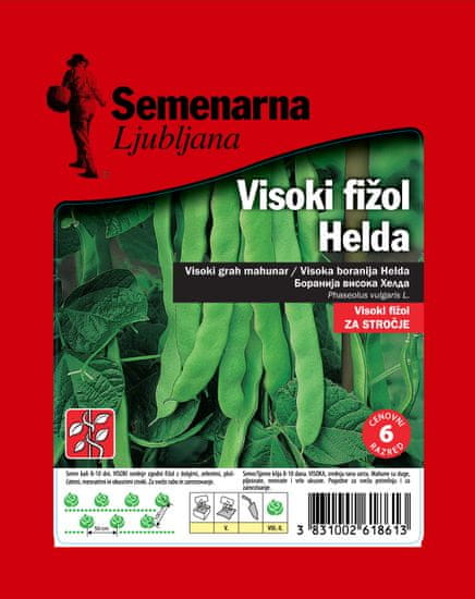 Semenarna Ljubljana visoki fižol Helda, zelen, ploščat, 100 g