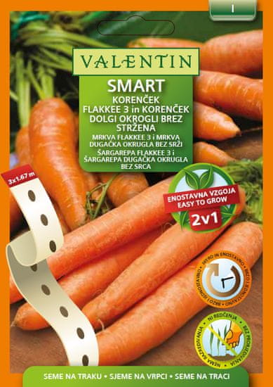 Valentin Smart seme na traku, korenček Flakkee 3 in dolgi okrogli brez stržena