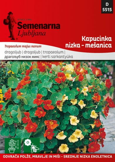 Semenarna Ljubljana Kapucinka - mešanica (Tropaeolum majus) D5474, mala vrečka