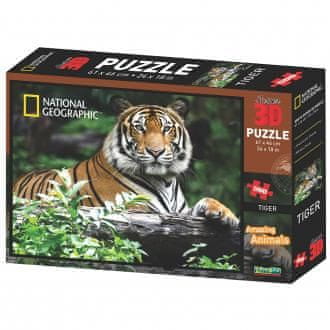 National Geographic PRIME 3D sestavljanka Sibirski tiger, 61 x 64 cm, 500 kosov