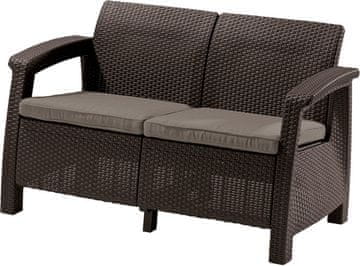 Allibert Corfu Love Seat vrtni fotelj, rjav