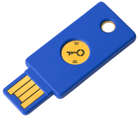 Yubico USB varnostni ključ YubiKey FIDO2 U2F, USB-A, NFC, moder