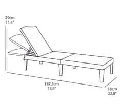 Rojaplast ležalnik JAIPUR, grafitno siv