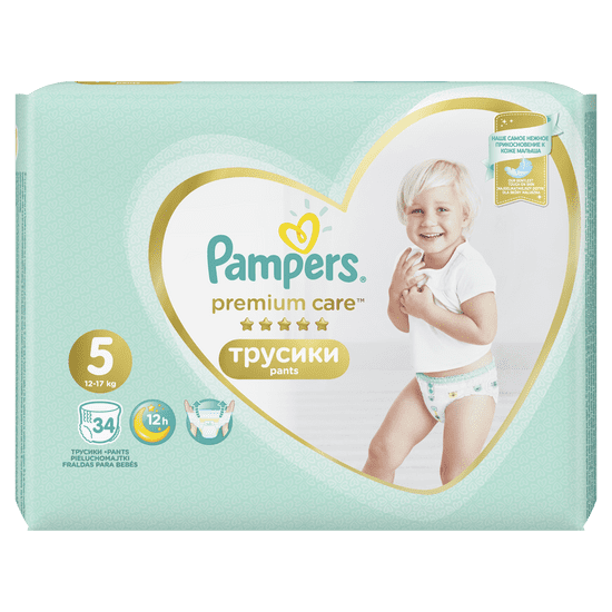 Pampers plenice Premium Care Pants 5 (12-17 kg) 102 kosov (3x34 kosov)
