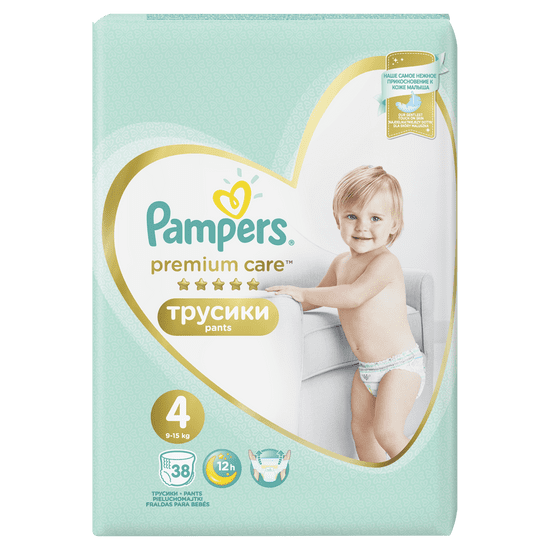 Pampers plenice Premium Care Pants 4 (9-15 kg) 76 kosov (2x38 kosov)