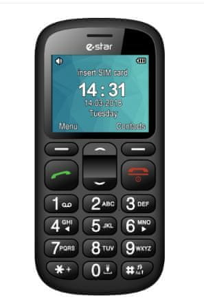 eStar mobilni telefon S22, črn