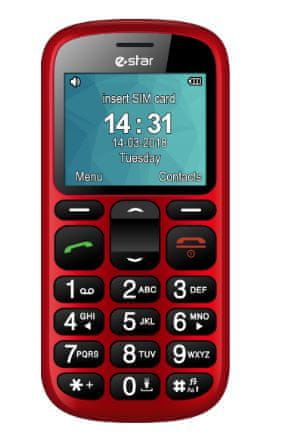 eStar mobilni telefon S22, rdeč