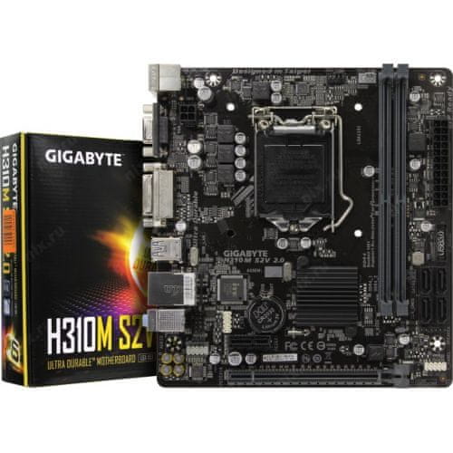 Gigabyte osnovna plošča H310M S2V 2.0 (rev. 1.0), DDR4, USB3.1Gen1, LGA1151, mATX