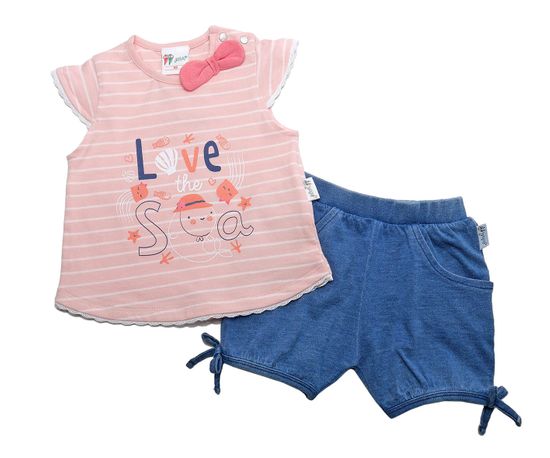 Gelati dekliški komplet majice in kratkih hlač Ocean