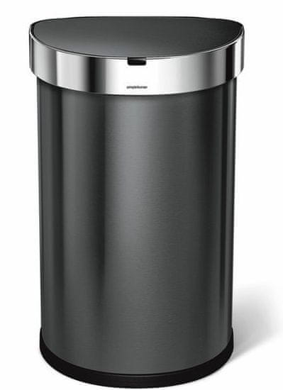 Simplehuman brezkontaktni koš za smeti, 45 L, črn