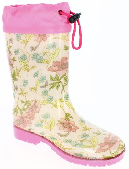 V+J dekliški škornji s cvetlicami