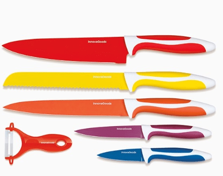 InnovaGoods set keramičnih nožev in lupilcev, 6 kosov