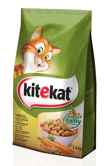 Kitekat suha hrana za mačke, piščanec/zelenjava,1,8 kg