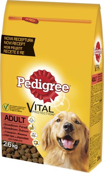 Pedigree suha hrana za odrasle pse, perutnina/zelenjava, 2,6 kg