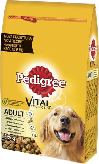 Pedigree suha hrana za odrasle pse, govedina/zelenjava, 2,6 kg