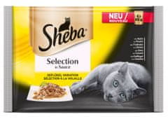 Sheba mokra hrana za mačke, perutninski izbor, 4 x 85 g
