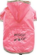 Doggy Dolly dežni plašč za buldoge/obilnejše pse, 2 tački, roza, S