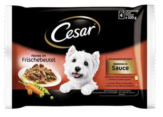 Cesar mokra hrana za pse Fresh Selection, v omaki, 4 x 100 g