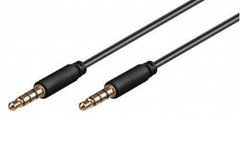 Goobay AUX Audio kabel, 3.5 mm, Stereo, 4-pin, Slim, CU, 1,5 m - odprta embalaža