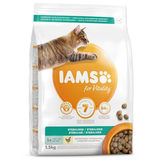IAMS hrana za mačke Cat Adult Sterilized Chicken, 1,5 kg