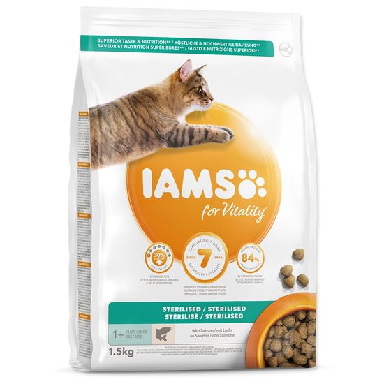 IAMS hrana za mačke Cat Adult Sterilized Salmon, 1,5 kg