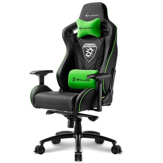 Sharkoon gamerski stol Skiller SGS4, črn/zelen