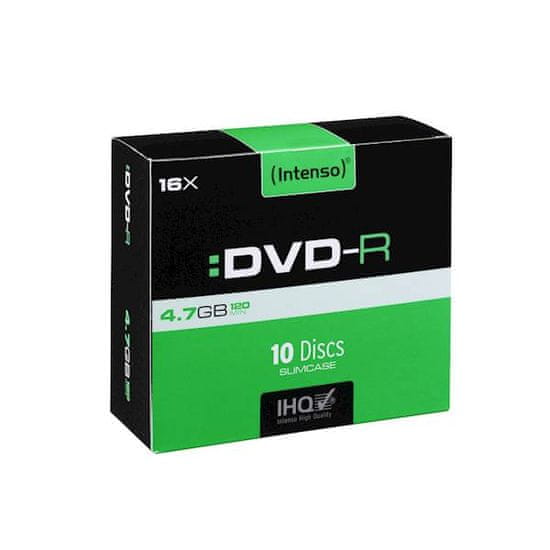 Intenso DVD-R medij, 16x, 4,7GB, 10 kos, ozka škatlica