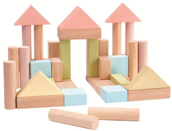 Plan Toys pastelne kocke, 40 kosov