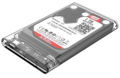 Orico zunanje USB-C 3.1 Gen2 ohišje 2139C3-G2-CR za HDD/SSD 6,35 cm, prozorno
