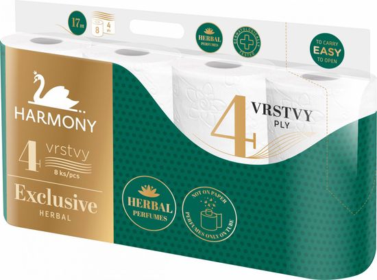 Harmony toaletni papir EXCLUSIVE Herbal Parfumes 7x 8, 4 slojni