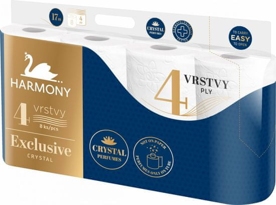 Harmony toaletni papir EXCLUSIVE Crystal Parfumes 7x 8, 4 slojni