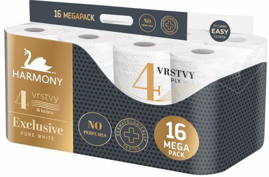 Harmony toaletni papir EXCLUSIVE PURE WHITE 16, 4 plasten